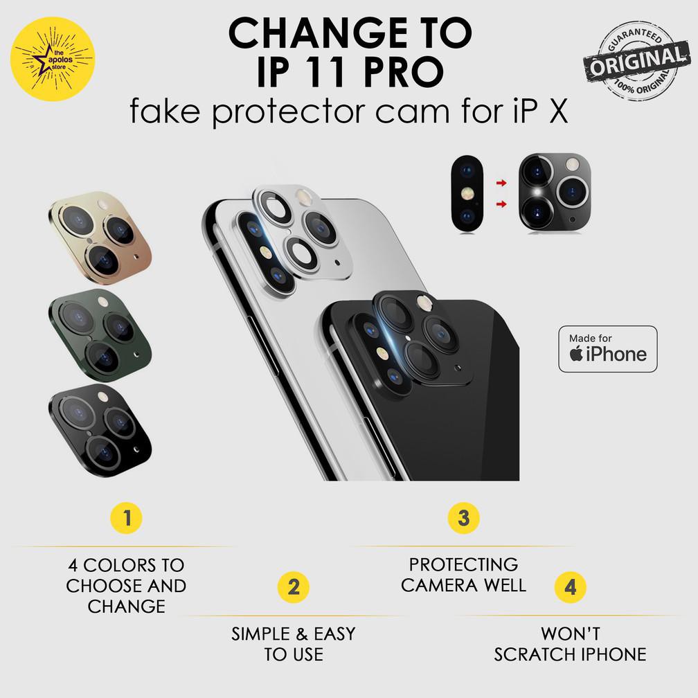 ✨ BISA COD✨ FAKE iPhone 11 Pro Camera Protector Pelindung Kamera iPhone X XS MAX BOOM SALE Kode