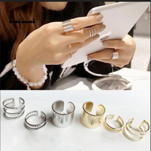 Set 3 Pcs Cincin Jari Model Terbuka Untuk Hadiah Natal