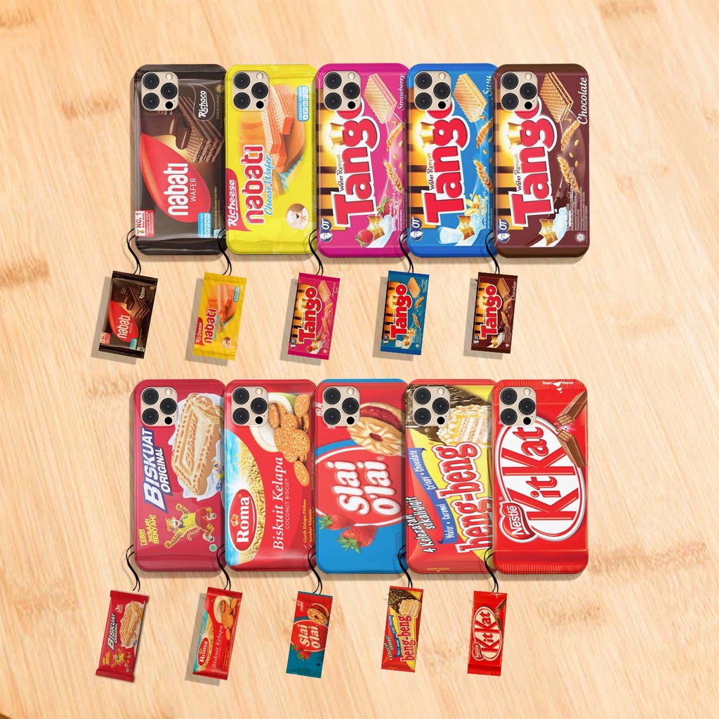 Casing pelindung hp wafer tango nabati coklat keju biskuat slai olai beng beng kitkat softcase + gantungan kunci semua type hp oppo vivo realme samsung xiaomi infinix asus i phone best quality murah