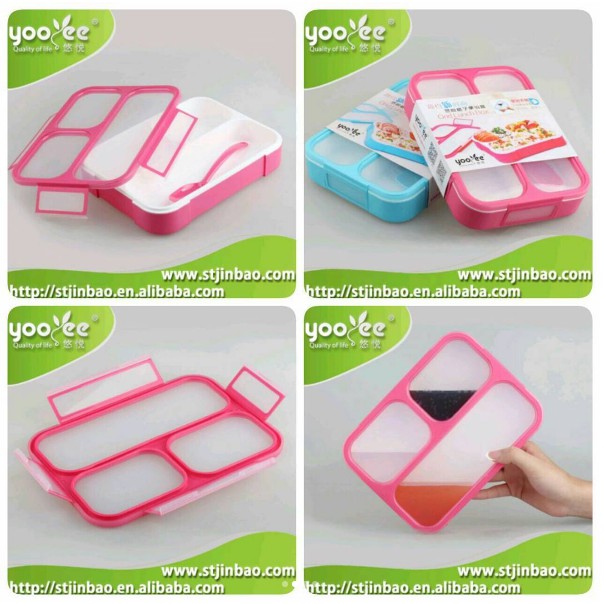 Lunch box / kotak tempat makan sekat 3 sekat leak proof bpa free