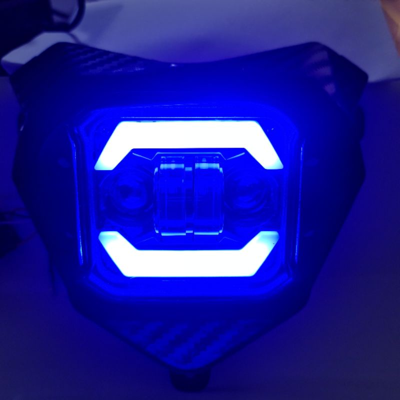 tutup mesin honda crf 150 + cover blok satu set lampu depan case besi led daymaker / cover engine crf 150 set