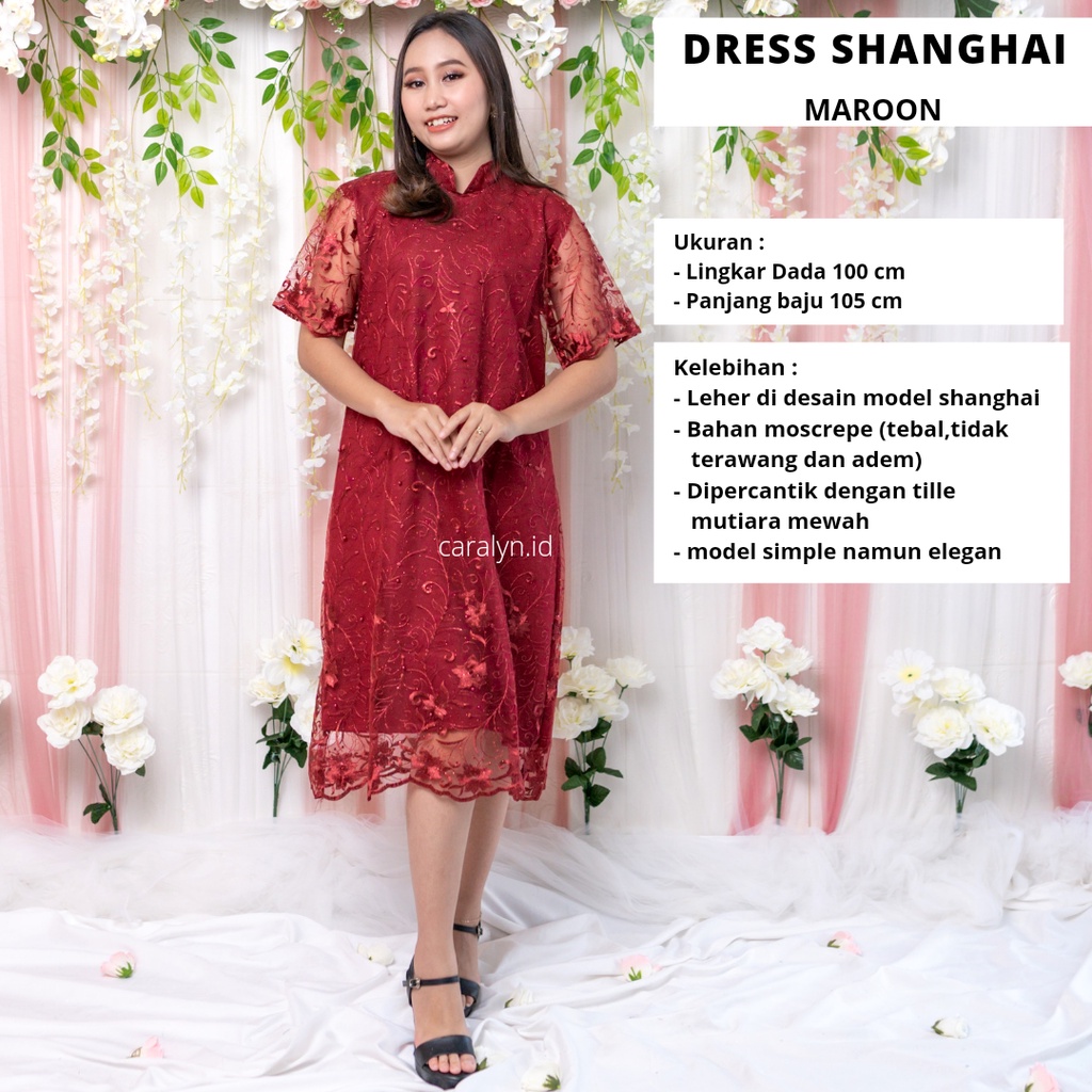 DRESS KONDANGAN WEDDING DRESS BRUKAT WANITA TERBARU 2022 MURAH SHANGHAI