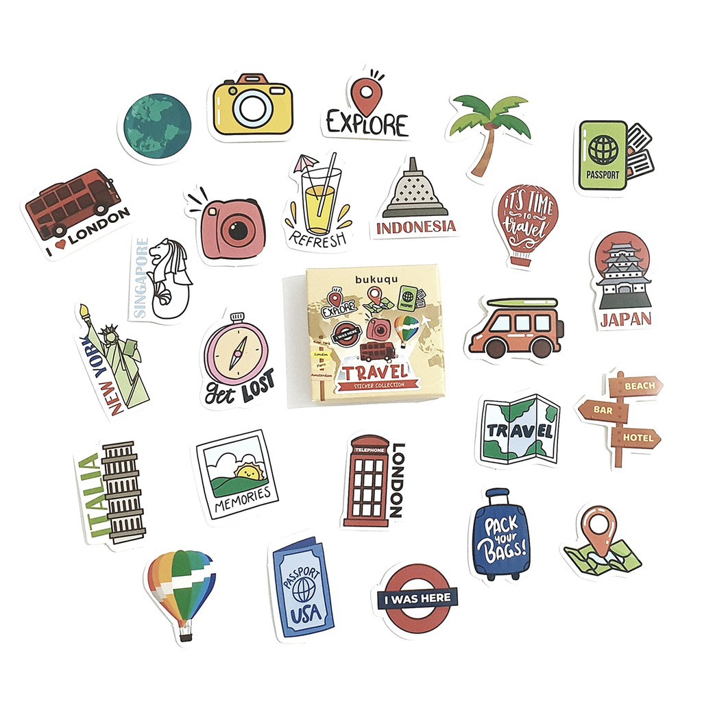 

Stiker Journal, Travel For Book