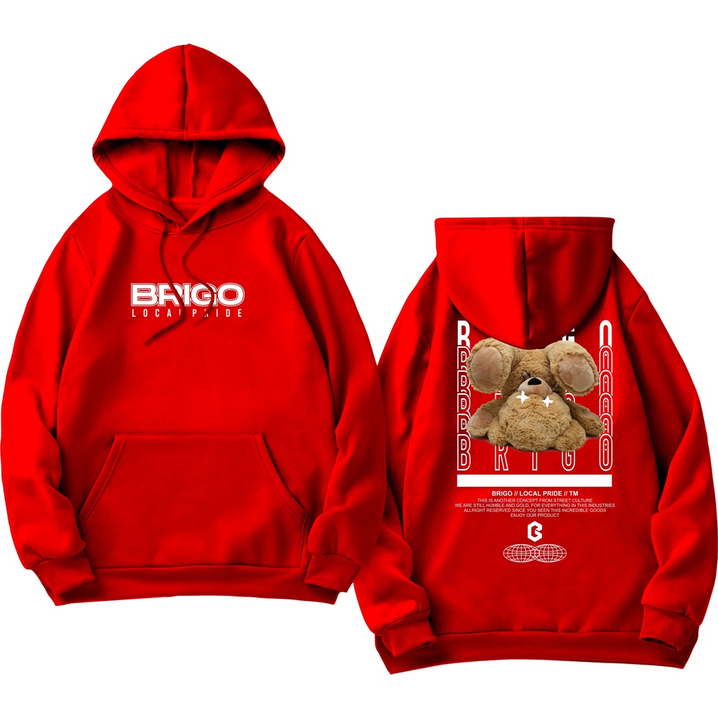 BRIGO Jumper Hoodie Something Bear   II Sweater Hoodie BRIGO Sablon DTF Fleece Cotton M-XXL (Pria &amp; Wanita) Free stiker&amp;Gantungan Kunci