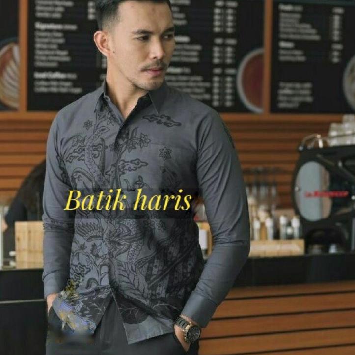 Tren Kekinian.. kemeja Batik mahaprana Premium pria Slimfit lengan panjang full furing ori