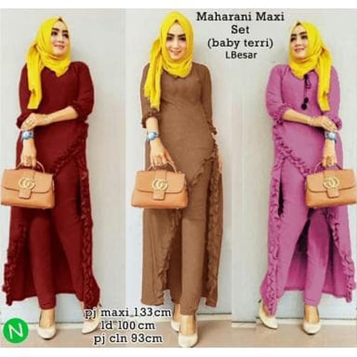 73121 MAHARANI BAJU SETELAN MUSLIM WANITA DEWASA MODIS TRENDY KEKINIAN