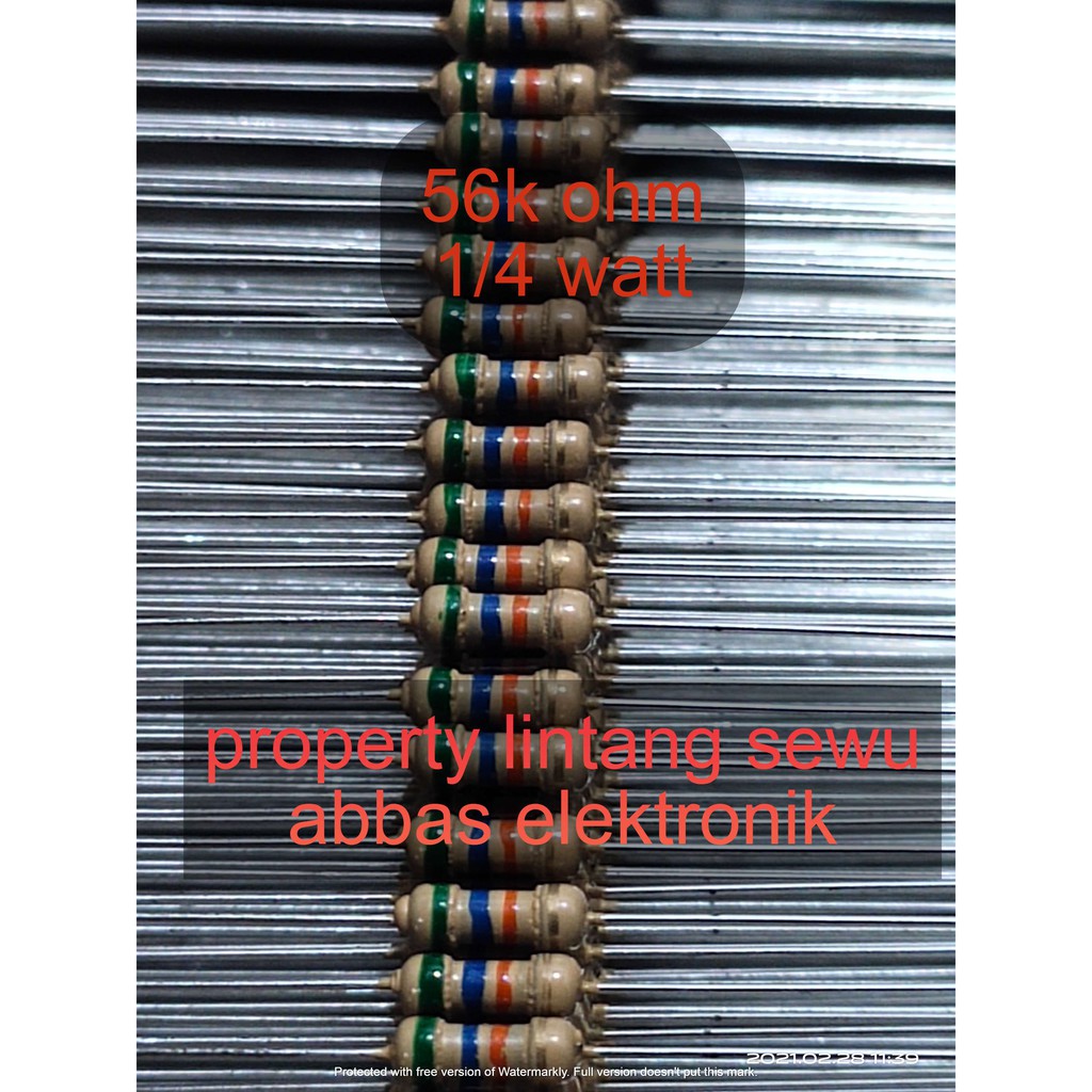 10PCS resistor 56k ohm 56 kilo ohm 56000 0.25 watt