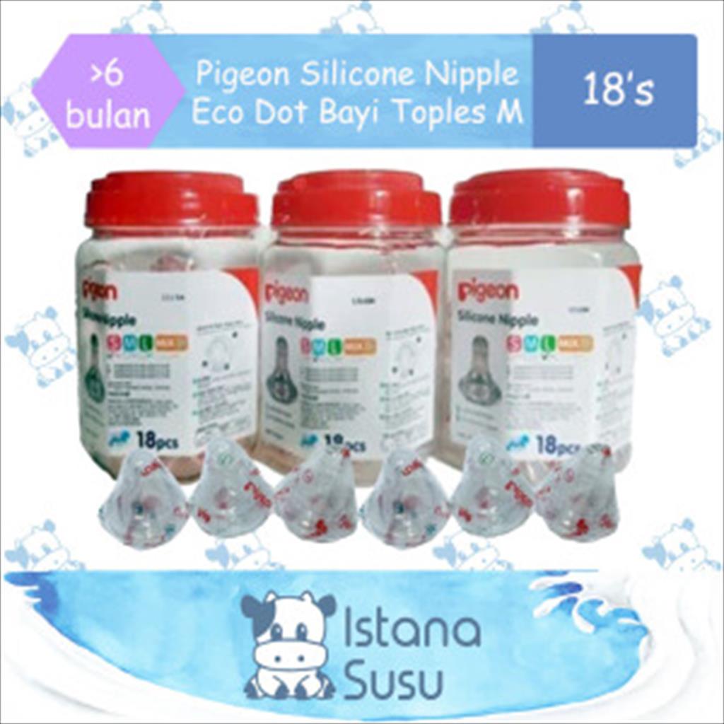 Pigeon Silicone Nipple Eco Dot Bayi Toples M isi 18