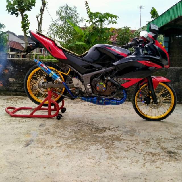 Knalpot Ninja RR/R/SS Kobra Full Blue Eighty Racing