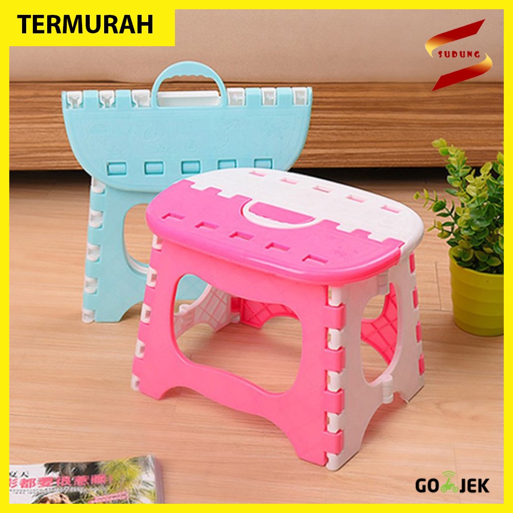 Kursi Lipat Anak Dewasa PRAKTIS AWET Bangku Lipat Portable Plastik Fodable Mini Chair Duduk