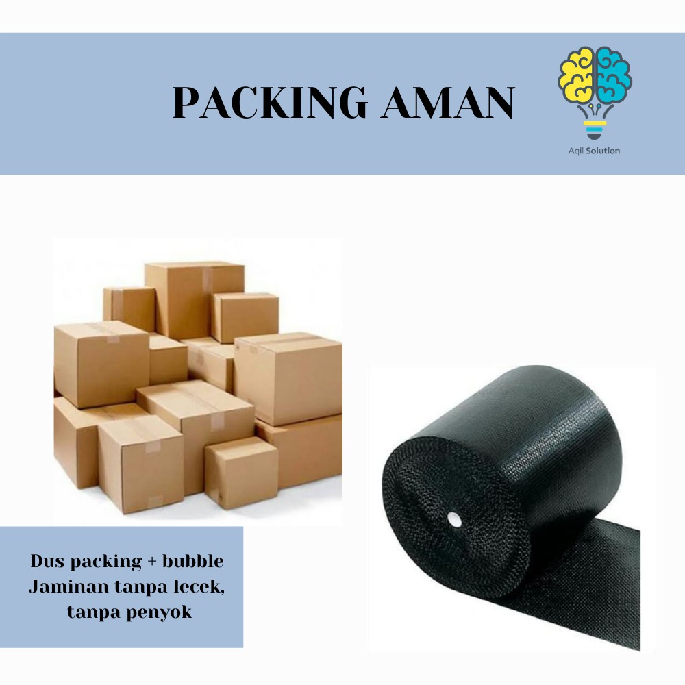 tambahanpacking dus + bubble anti lecek anti kerut