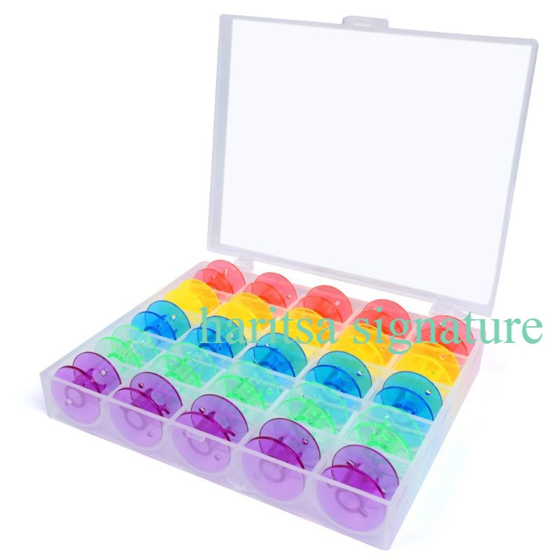 Bobbins spool mesin jahit portable 25pcs + box
