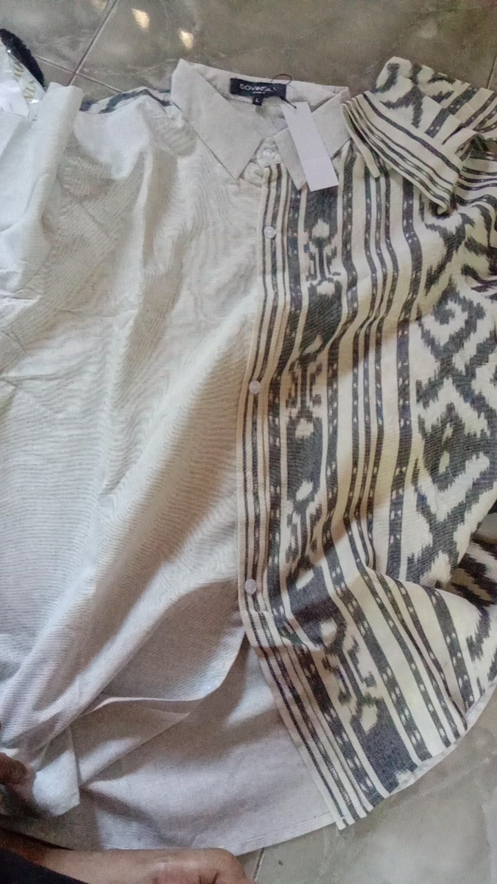 Kemeja Tenun Wtp 22 Abu-abu Baju Atasan Pria Kerja Modern