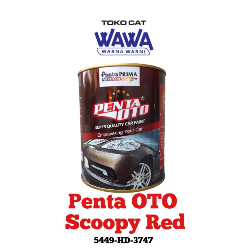 cat duco Scoopy Red 3747 merah doff PU Penta OTO 200gr (kemasan eceran)