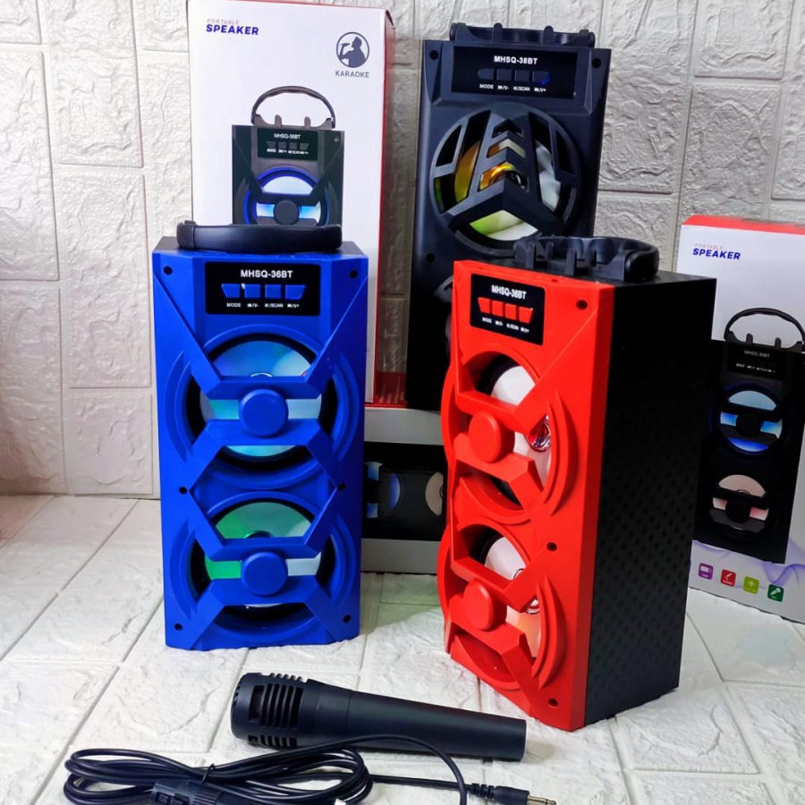 Uniq Mic Speaker Radio Card Bluetooth Karaoke MIC MH-36BT Memory MH-38
