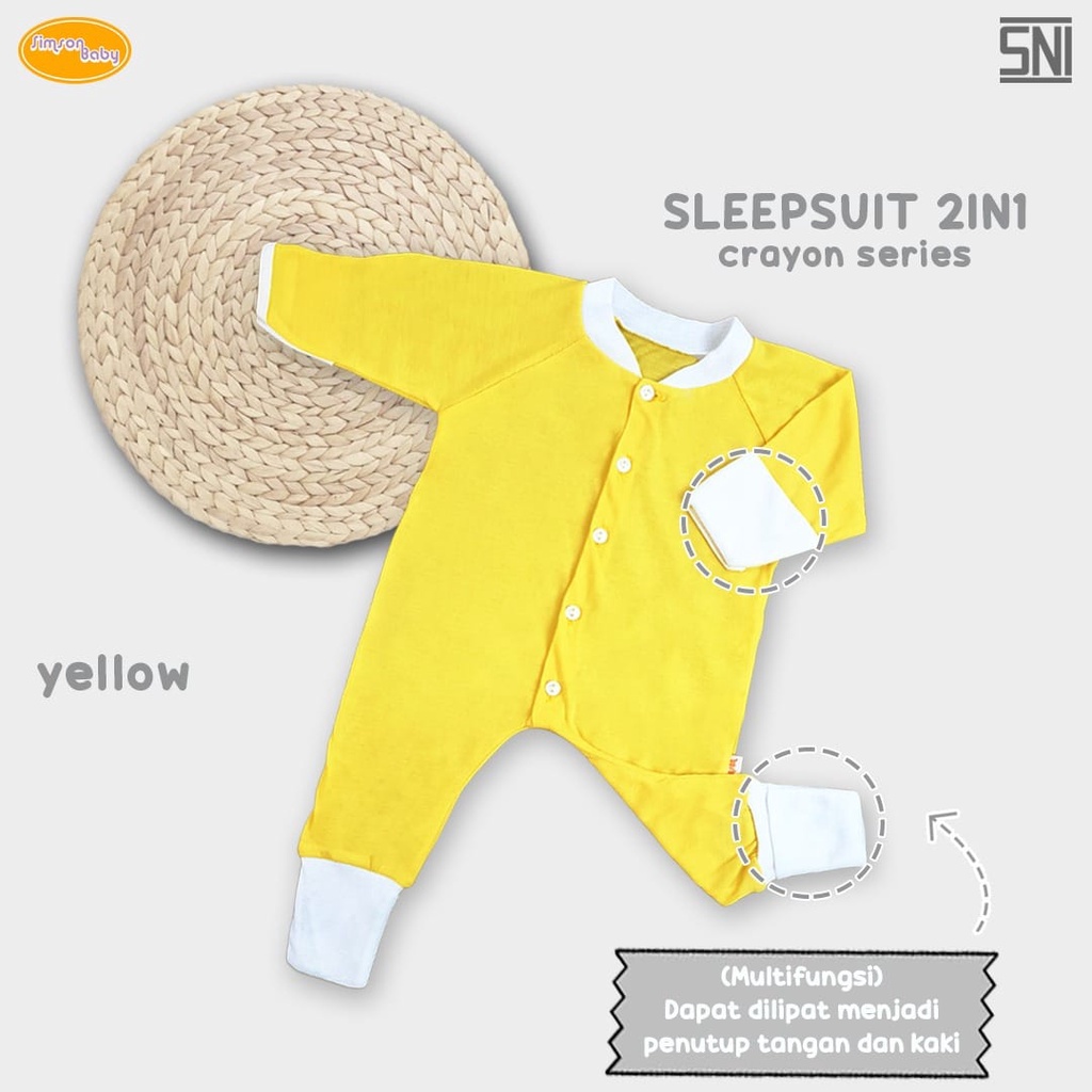 SIMSON BY ARUCHI SLEAPWEAR 2IN1SERIES CRAYON SLEEPSUIT ANAK UNISEX 0 - 9 BULAN