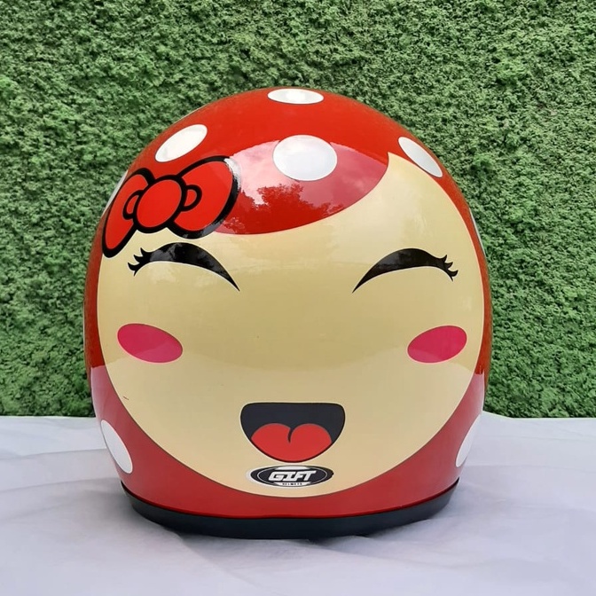 Helm Bogo Retro Dewasa Full Leher Wanita Pria Motor SNI Helm Motif Polkadot