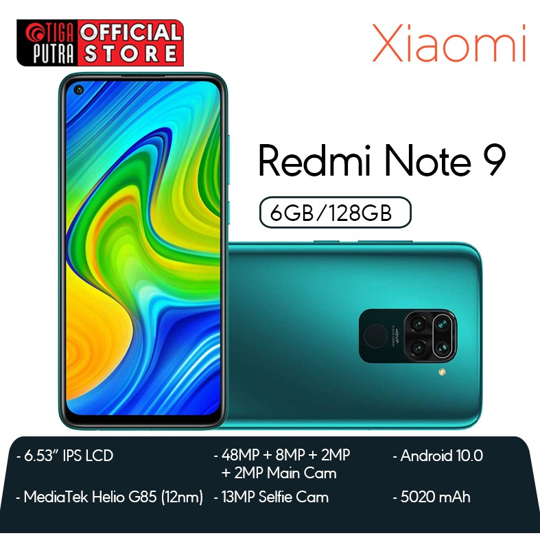 XIAOMI REDMI NOTE 9 RAM 6GB INTERNAL 128GB GARANSI RESMI TAM | Shopee