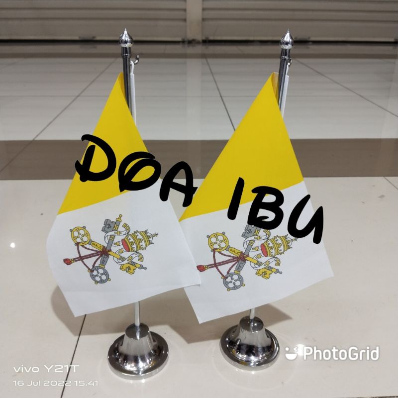 

best seller tiang stenlis meja+bendera VATIKAN ready stock