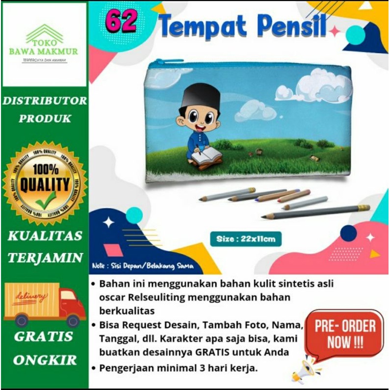 

Tempat pensil souvenir wisudawan ulang tahun motif frozen dll bisa custom nama dan foto free desain