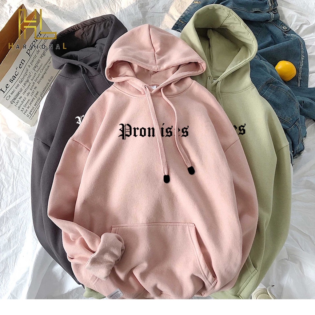 Parisdivarious Sweater Hoodie Jemper Promises Bahan Fleece Size S - XXL (Pria &amp; Wanita)