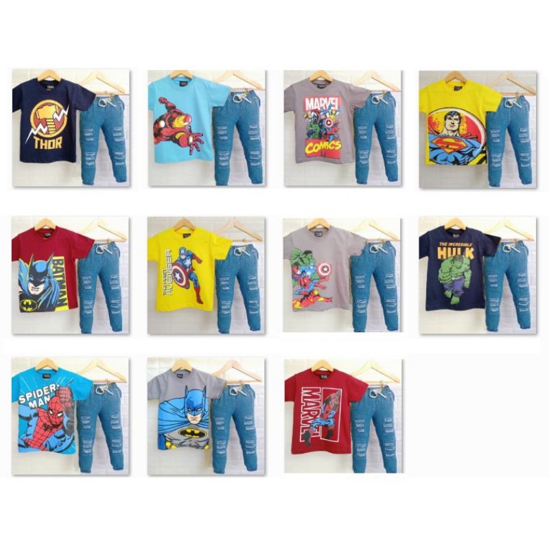 set kaos levis joger anak laki