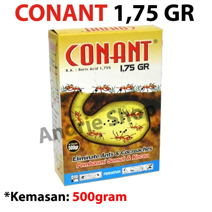 CONANT 1,75 GR Kemasan 500 gram Pembasmi /Racun Semut dan Kecoa