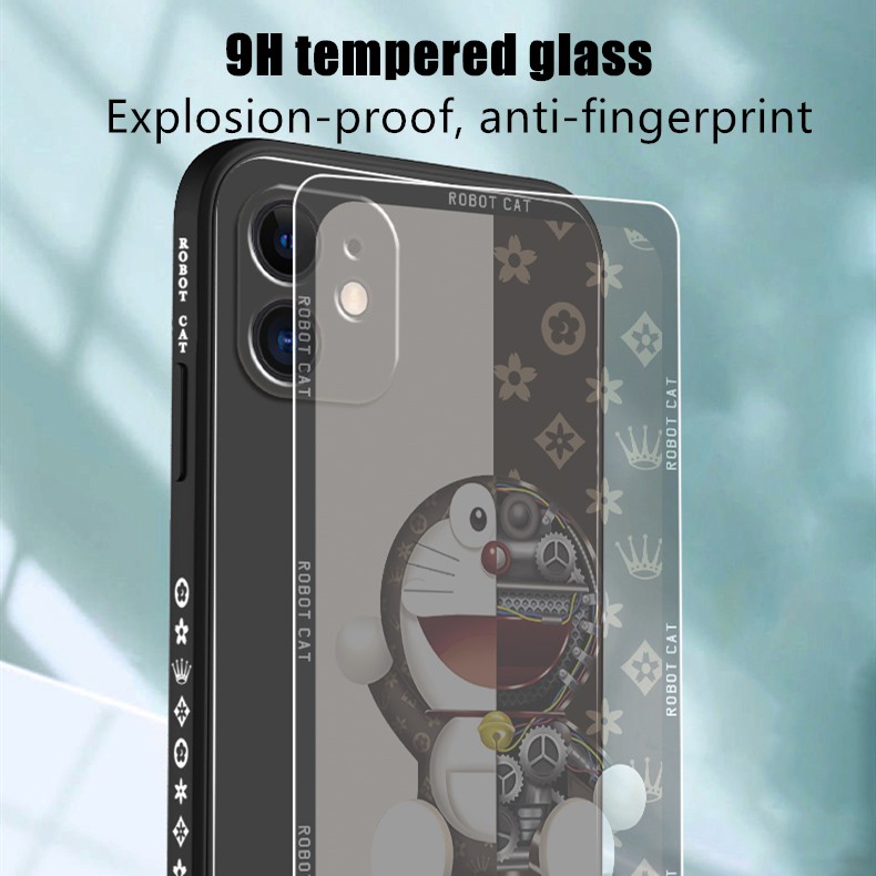 Glass shell violent bear casing iPhone 12 pro max 12 mini 11 pro max X/Xs max 7/8/SE2020 7plus/8plus all-inclusive anti-drop case iPhone