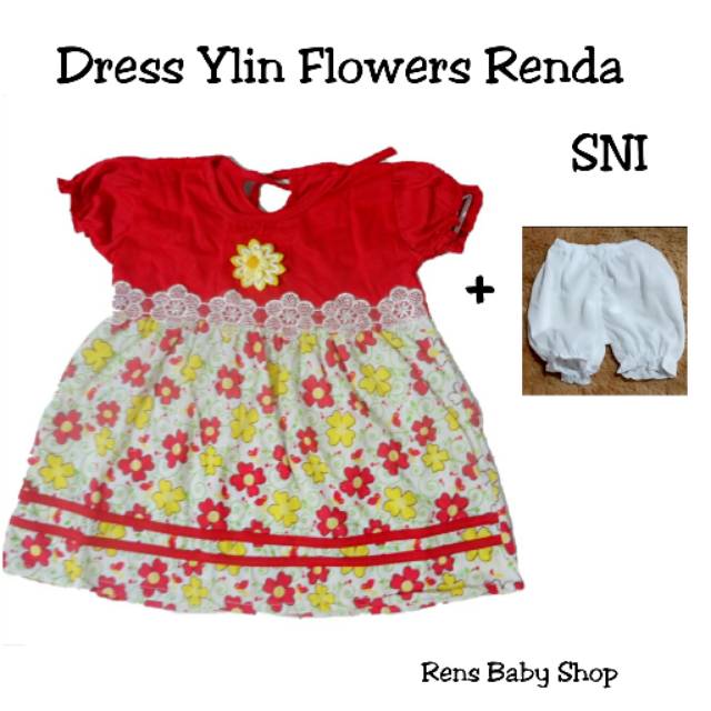 Dress rok YLIN Flowers Renda anak bayi SNI