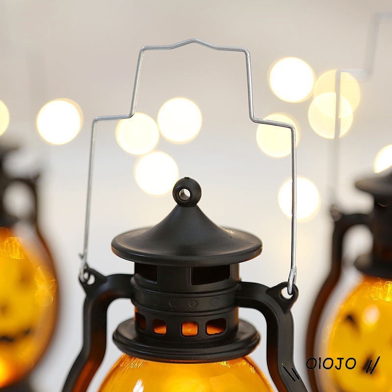 Halloween Labu Lentera Led Lampu Minyak Dekorasi Kreatif Horor Suasana Tata Letak Portabel Alat Peraga - ol