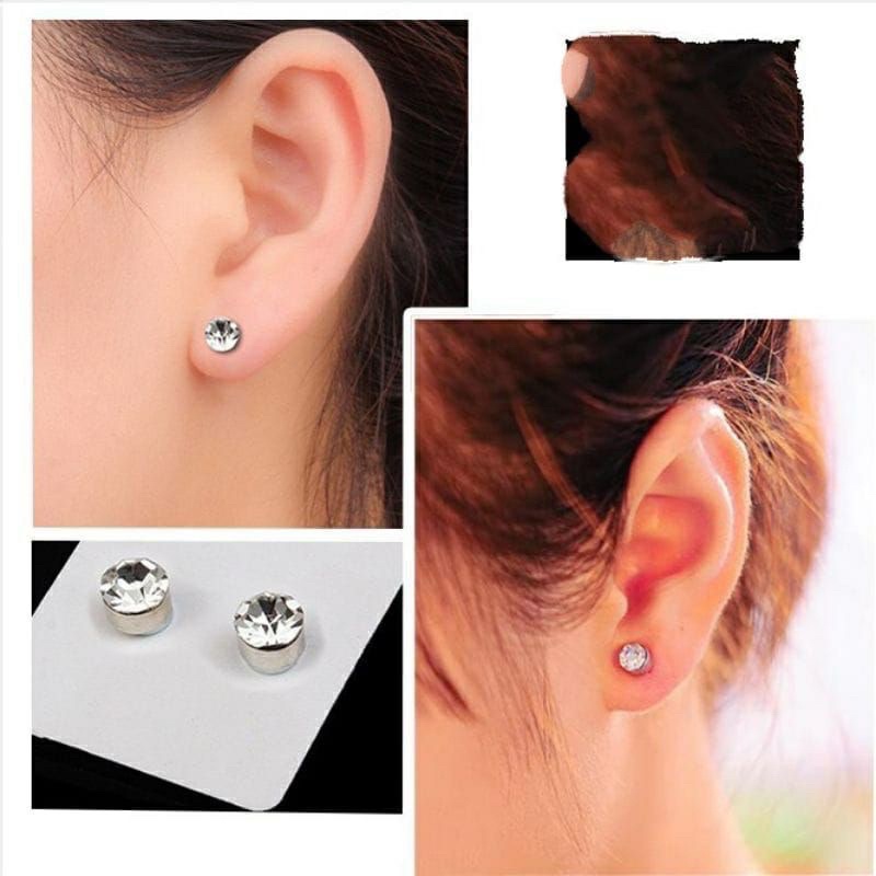 anting magnet permata / anting magnet berlian / anting fake permata / anting magnet pelenis