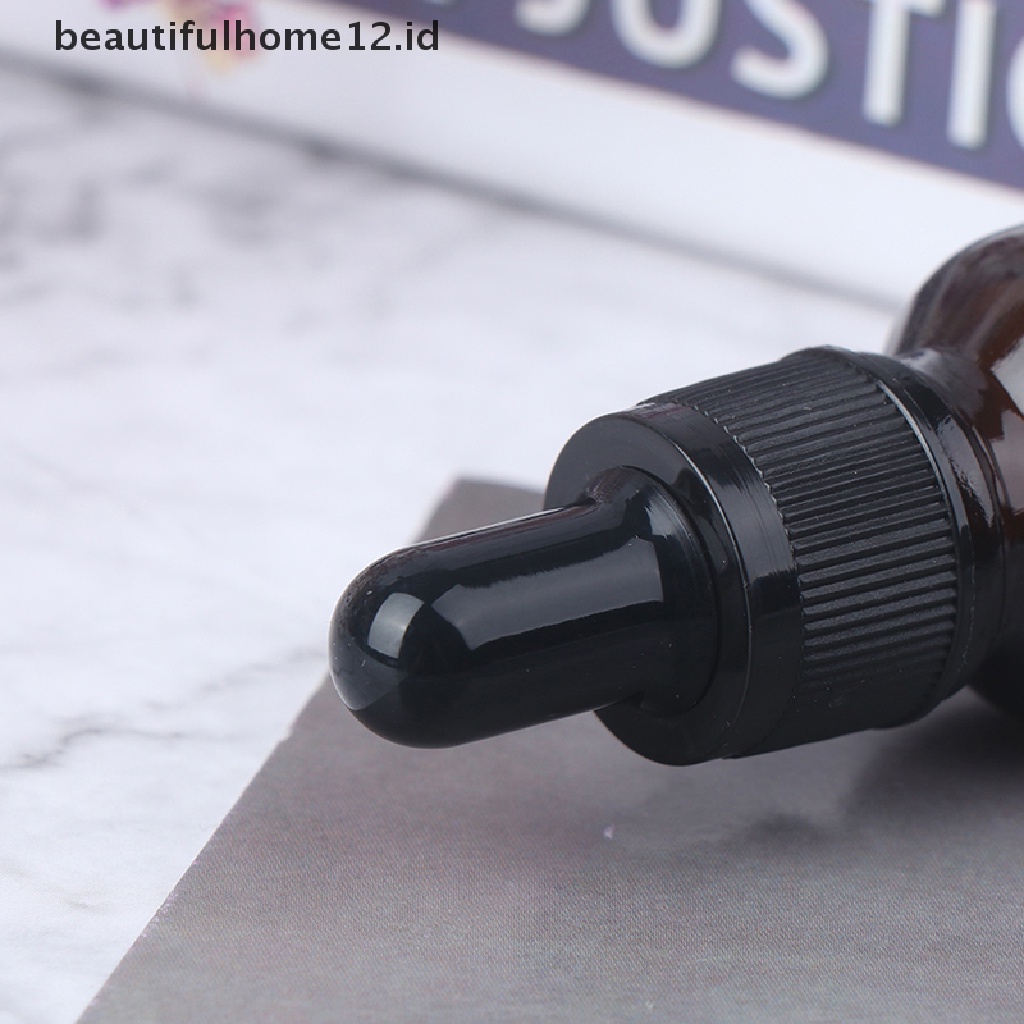 【beautifulhome12.id】 5/10/15/20/30ml Empty brown Glass Dropper Bottles with Pipette for Essential Oil .