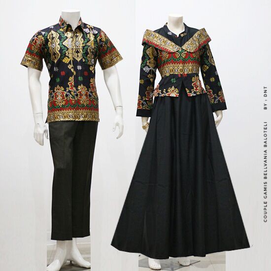 Sarimbit Batik Anggun Couple Bellvania - Warna Hitam, Maroon, Ungu, Tosca, Biru - M L XL