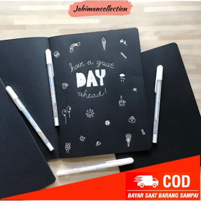 

✨ BISA COD ✨ Black Paper Plain Notebook B5 Buku Hitam Kertas Hitam Murah SDO