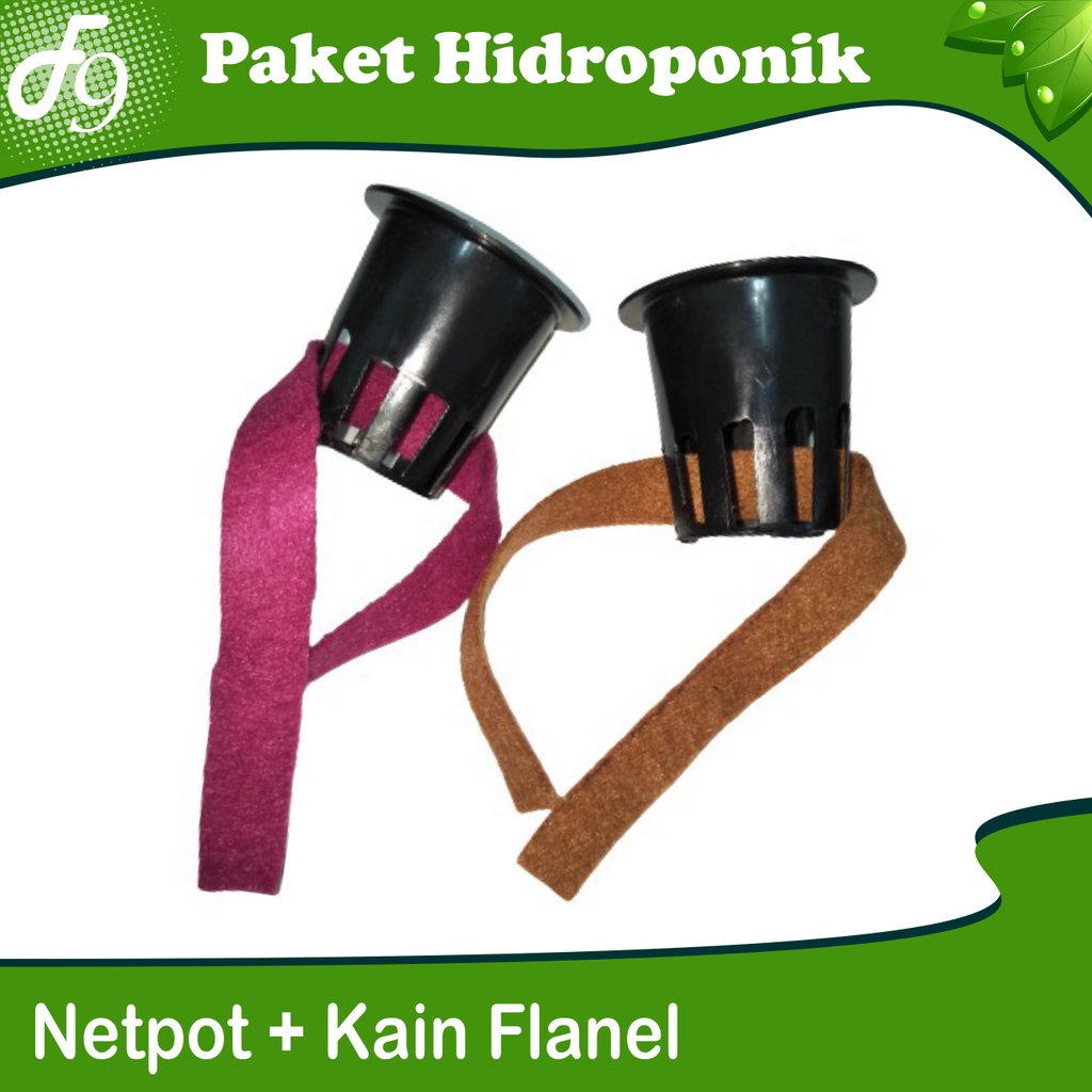 Paket Hidroponik Netpot 5 cm Sumbu hidroponik Kain Flanel