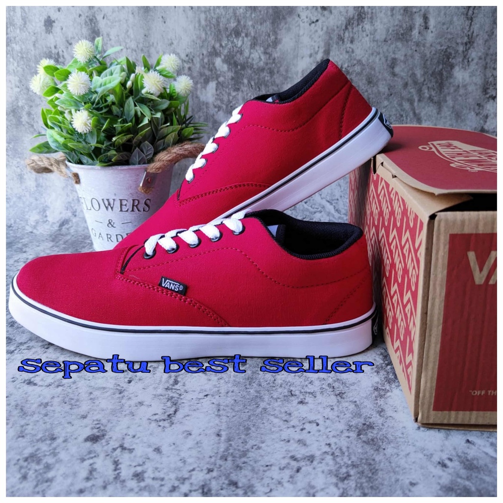 Siap Kirim Sepatu Sekolah Vans Era Authentic California Merah Pria Wanita Murah COD