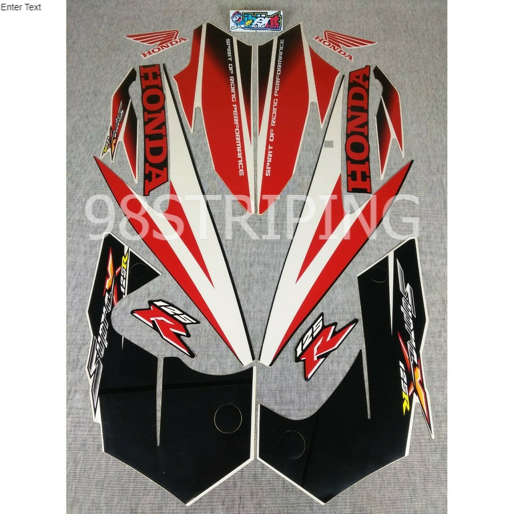 STIKER STRIPING LIS STANDAR ORI HONDA SUPRA X 125R 125 R MERAH PUTIH HITAM 2005