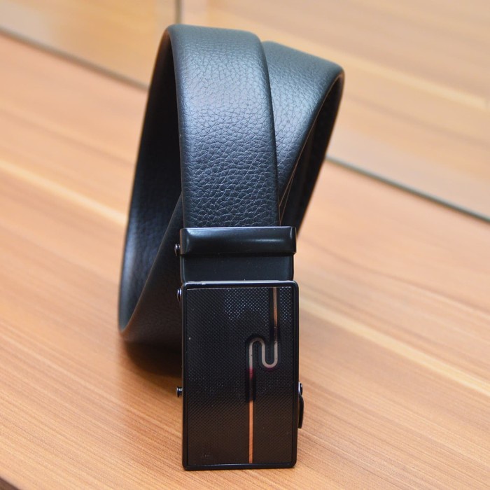 Ikat Pinggang Impor Pria model rel kulit super - gesper kulit impor pria