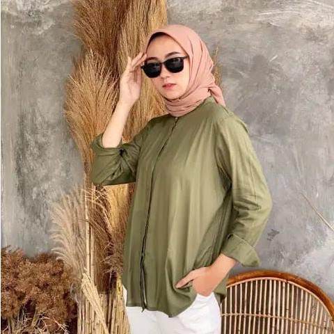 VS - Kemeja Maudy Shirt / Kemeja Lengan Panjang Oversize Jumbo
