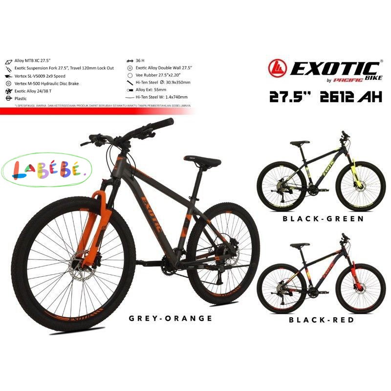 Sepeda MTB 27.5 Exotic 2612 AH HD