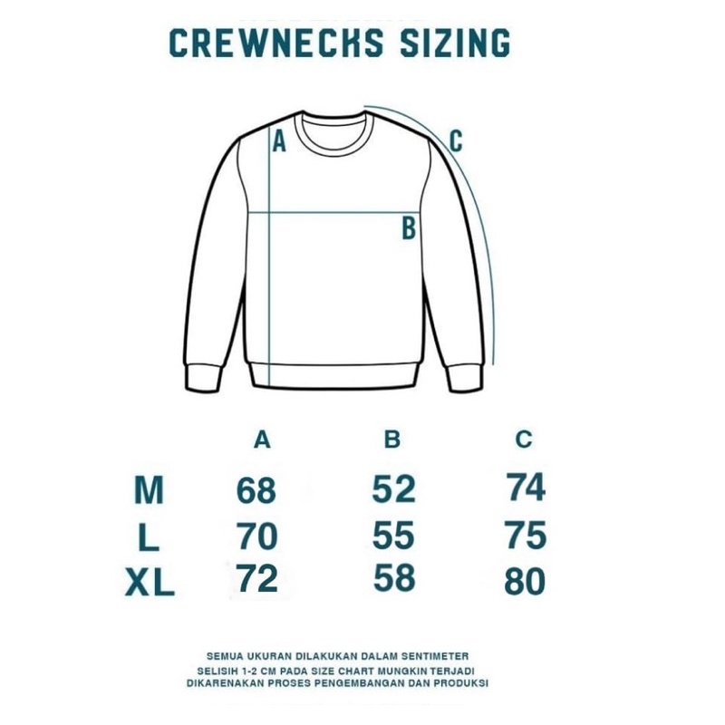 Sweater Crewneck Kombinasi Crewneck Bordir Pria Wanita