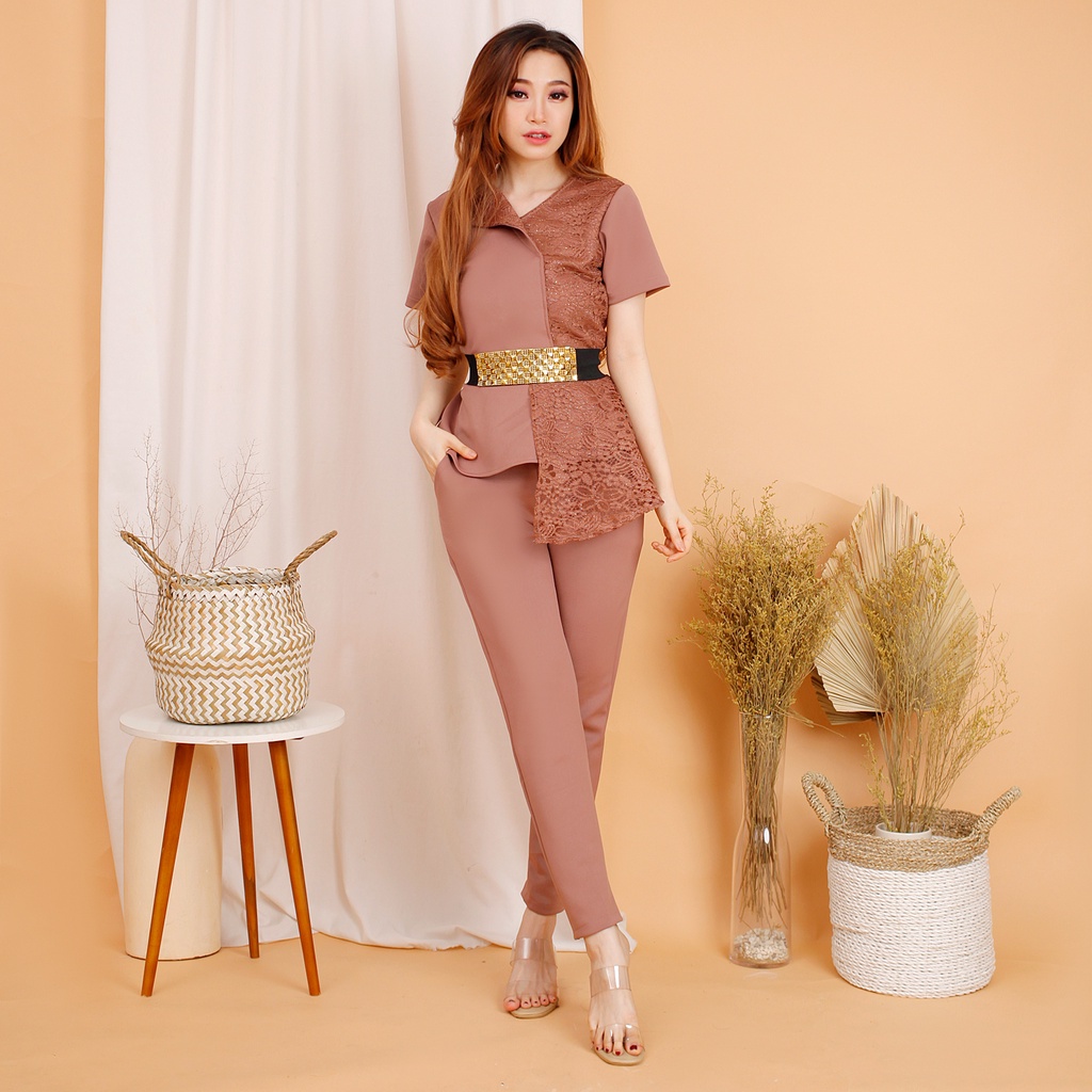 #fashion wanita #045 , STELAN SCUBA IMPORT PREMIUM KOMBINASI BRUKAT GLITER FREE BELT