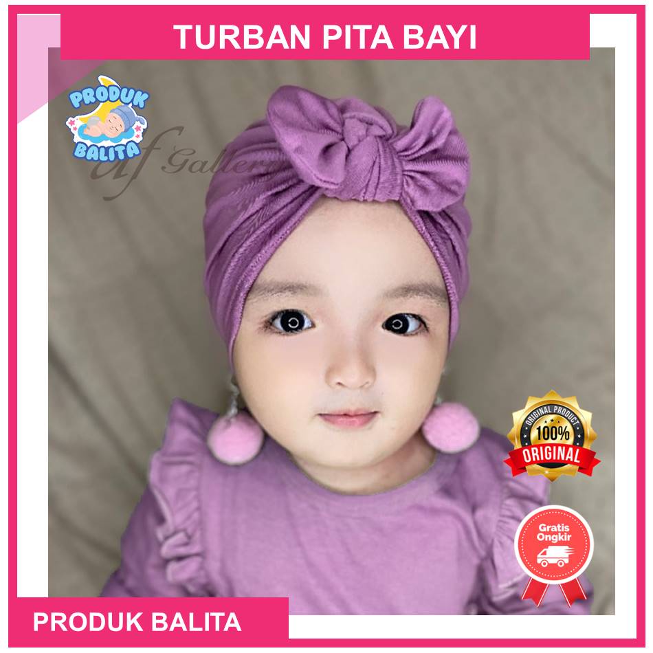 Turban Bayi Pom-pom Turban Anak Pita Acsesoris Kepala Bayi New Born