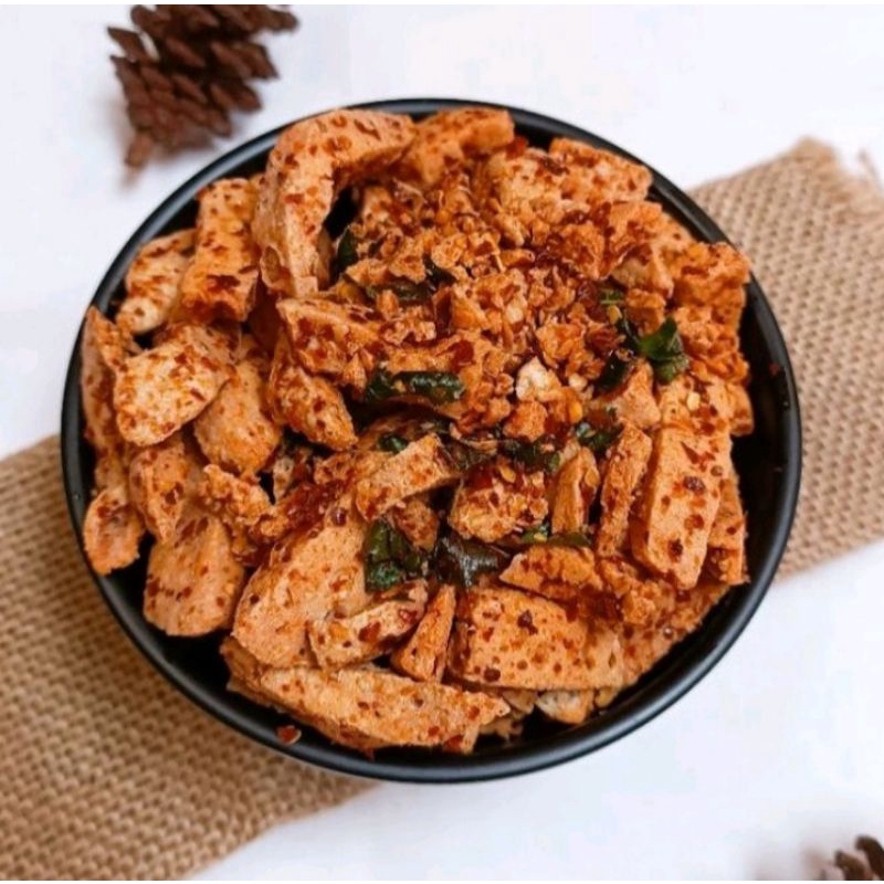 

Snack stik basreng pedas extra daun jeruk