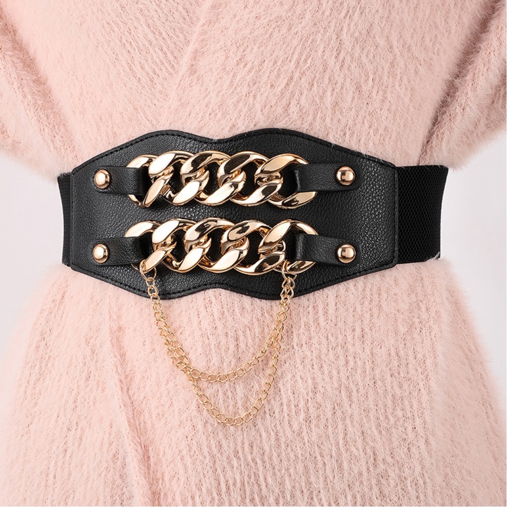 Ikat Ban Pinggang Wanita Obi JUMBO CHAINS ELASTIS CORSET Korea Fashion Gasper Sabuk Karet Cewe Womens Belt Wanita