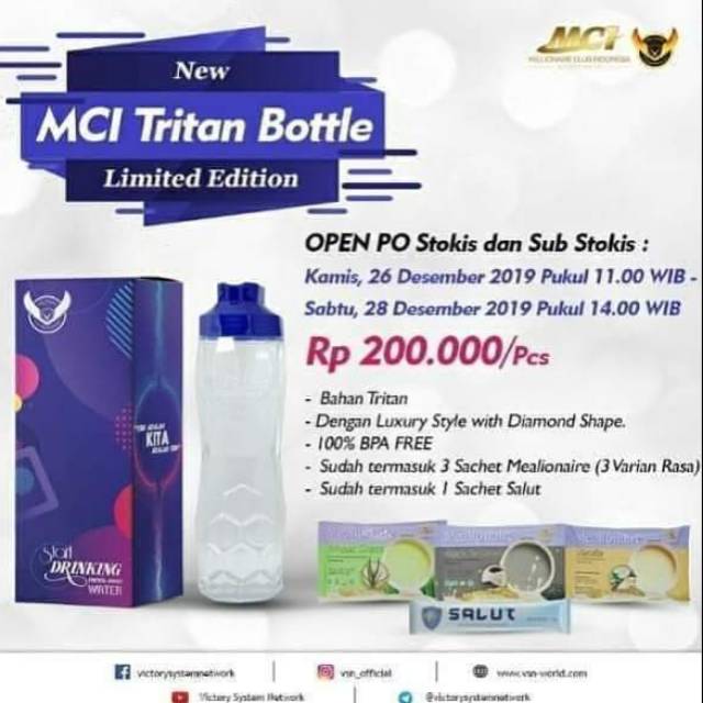 BOTOL TRITAN | TUMBLER BOTOL MINUM ORIGINAL VSN