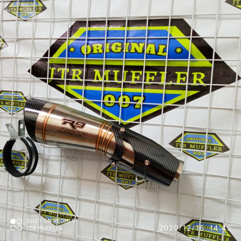 Silincer Knalpot R9 h2 SS tameng inlet 50mm Ninja 250 cbr250rr cbr 150r R15 R25 Mx king Gsx r150