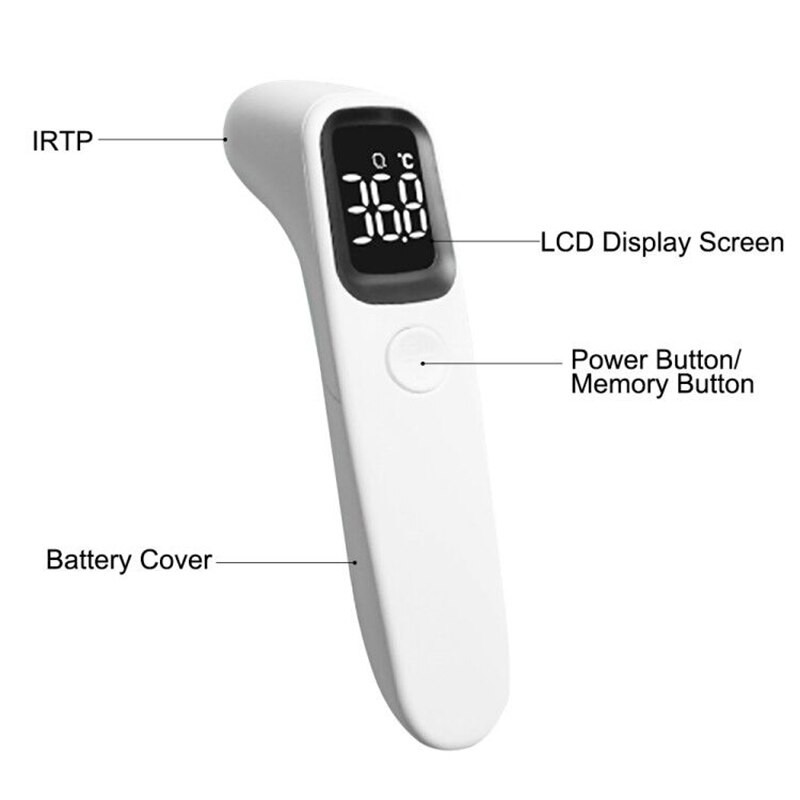 Thermometer Suhu Tubuh Digital Infrared Non Contact LED Pengukur Suhu Tubuh Inframerah - Putih