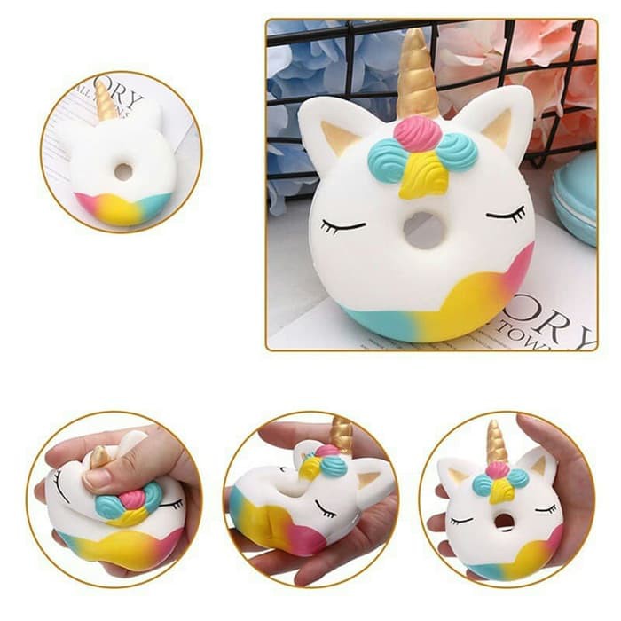Squishy Donat Unicorn Rainbow atau Mainan Anak Squishy Donat Unicorn