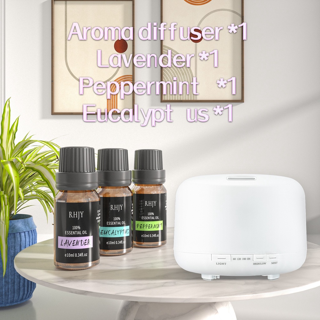 100% ORI Aromaterapi Difuser 500ML Aromaterapi Difuser Dengan-Diffuser *1+OIL*3